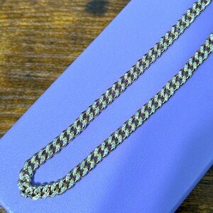 NEW Julian Cuban diamond cluster Necklace 5mm Gold 14.5” plus 3” extender